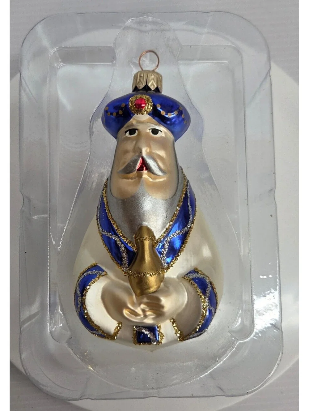 VTG Hallmark Keepsake 3 WiseMen Blown Glass Ornament Set Gold Frankincense Myrrh